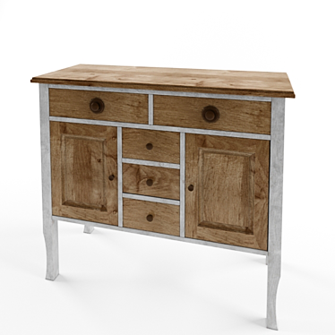 Chic Retro Dresser 3D model image 1 