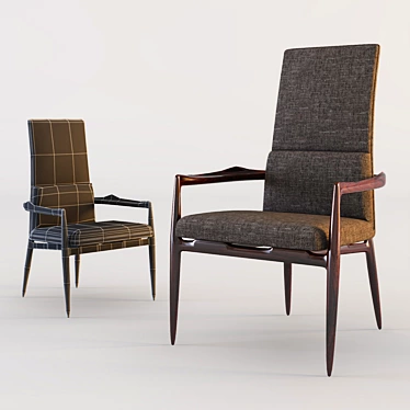 Elegant Hannah Armchair 3D model image 1 