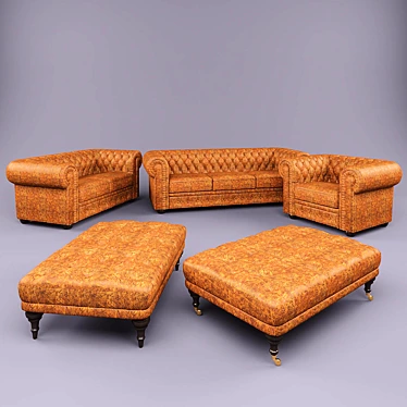 sofas + armchair + poufs Chesters