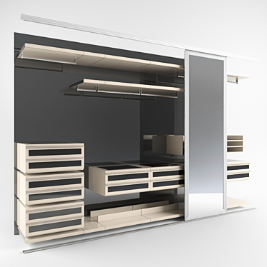 Modern Wardrobe Solution 3D model image 1 