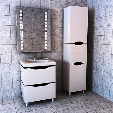 AkvaRodos Venice 60: Elegant Bathroom Furniture 3D model image 1 