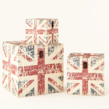 British Flag Antique Chests 3D model image 1 