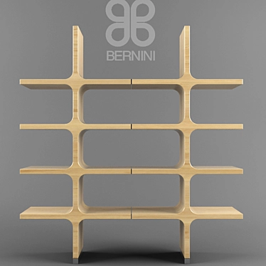 Bernini Bookshelf - Light Ash Wood - 99x33x207cm 3D model image 1 