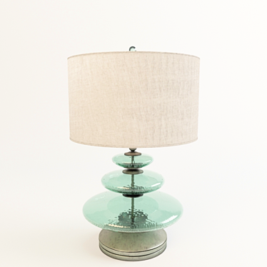 Elegant Glass Disc Lamp 3D model image 1 