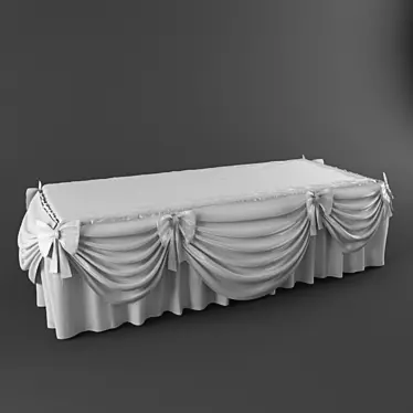 Elegant Lace Wedding Tablecloth 3D model image 1 