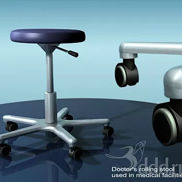 Medical Rolling Stool 3D model image 1 