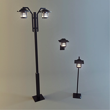 Classic Steel Outdoor Lantern 3D model image 1 