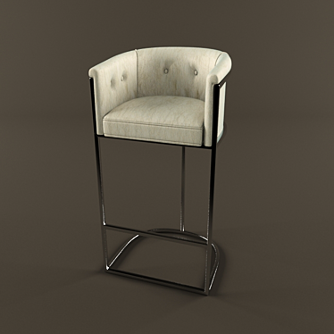 Sleek Top Grain Stool 3D model image 1 