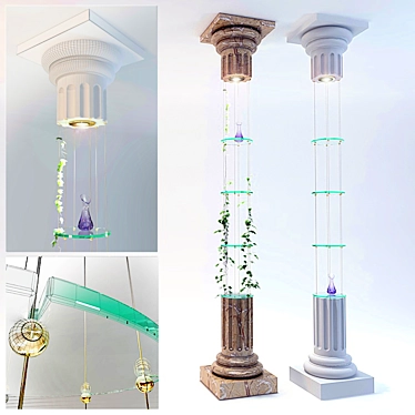 Unique Design Decorative Column Base 3D model image 1 