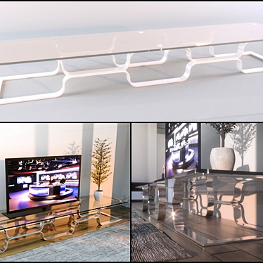 Modern TV Stand: LINE 3D model image 1 