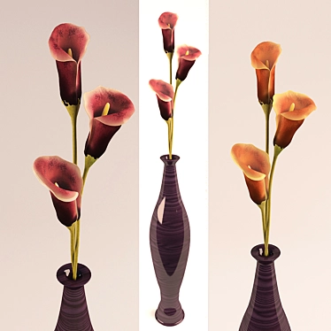 Title: Modern Calla Lily Floor Vase 3D model image 1 