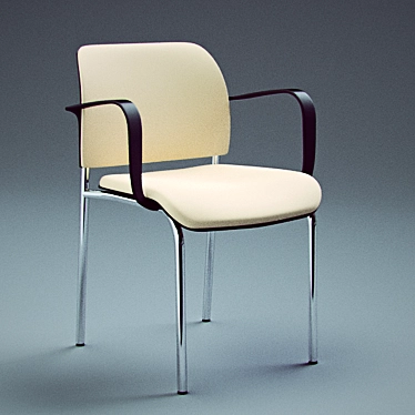 Black Metallic Office Chair 3D model image 1 