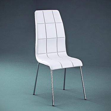 Fenice White/Black Leather Chair 3D model image 1 