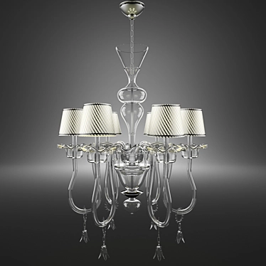 Exquisite Murano Glass Chandelier 3D model image 1 