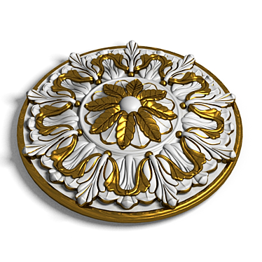 Gold Ceiling Rosette: Elegant and Versatile 3D model image 1 