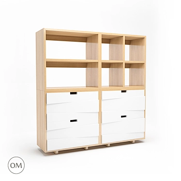 Customizable Wooden Shelving Units 3D model image 1 