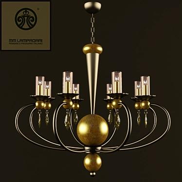 Handcrafted Murano Glass Chandelier 3D model image 1 