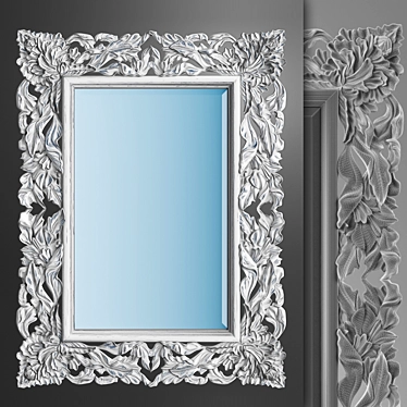 Elegant Dafne Mirror with Carved Frame 3D model image 1 