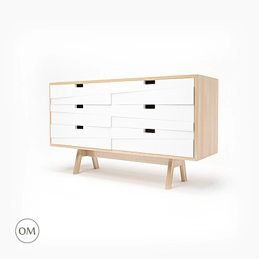 Elegant Wooden Chest of Drawers 3D model image 1 