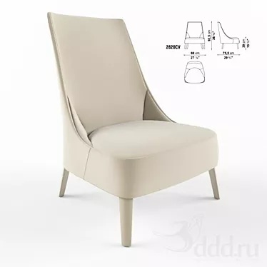 Elegant Maxalto Febo Armchair 3D model image 1 