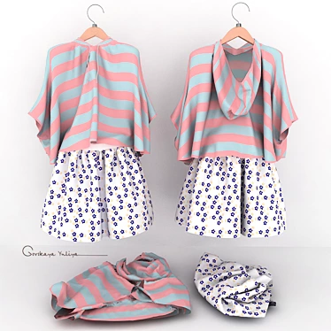 Adorable Girls Clothing Set 3D model image 1 