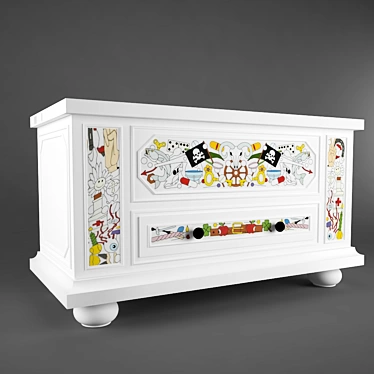 Hand-Painted MOOOI Chest 3D model image 1 