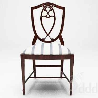 Wooden Shieldback Dining Chair 3D model image 1 