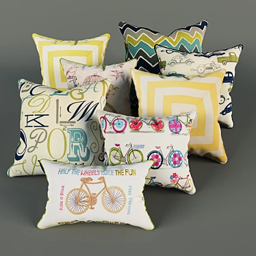 Stylish Accent Cushions 3D model image 1 