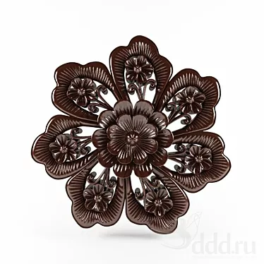 Nature's Serenity Wood Relief Flower 3D model image 1 