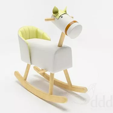 Classic Wooden Horse Toys 3D model image 1 