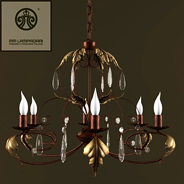 MM Catalog 6501/6: Handcrafted Metal and Murano Glass Chandelier 3D model image 1 