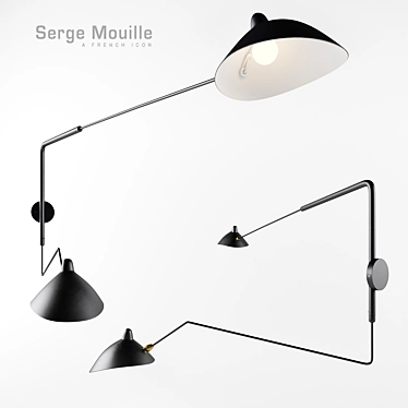 Serge Mouille 2-Arm Sconce 3D model image 1 