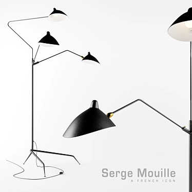 Title: Sleek 3-Arm Floor Lamp 3D model image 1 