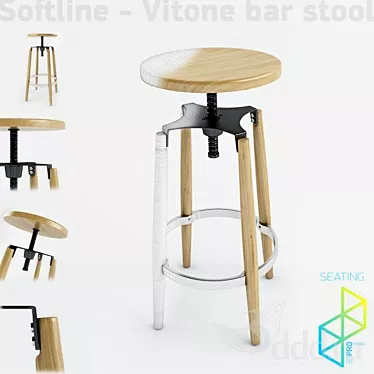 Modern Piano Inspired Bar Stool 3D model image 1 