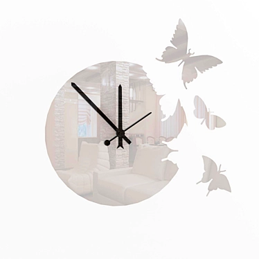 Fluttering Butterfly Wall Clock 3D model image 1 