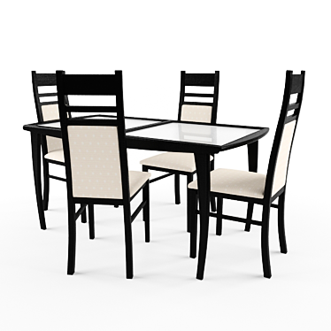 Modern Venge Dining Set 3D model image 1 