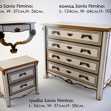 Savio Firmino Dresser: Elegant & Functional 3D model image 1 