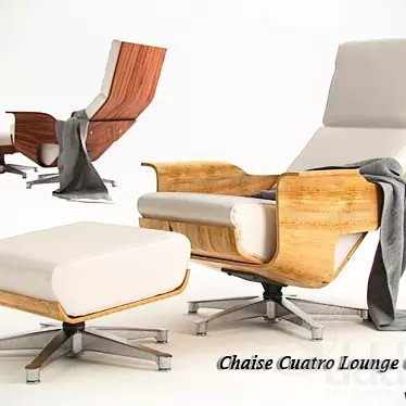 Elegant Cuatro Lounge Chair 3D model image 1 