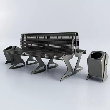 Cozy Wooden Bench 3D model image 1 