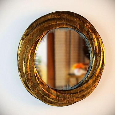 Elegant Round Vintage Mirror 3D model image 1 