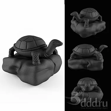 Stone Turtle Sculpture 3D model image 1 