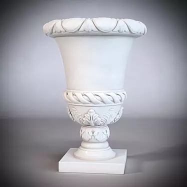 Classic Plaster Vase: Intricate Décor 3D model image 1 