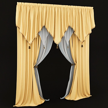 Classic Elegance Curtains 3D model image 1 