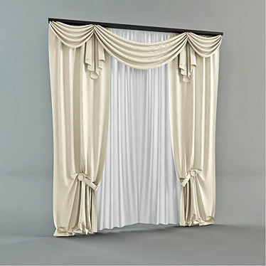 Elegant Window Shade 3D model image 1 