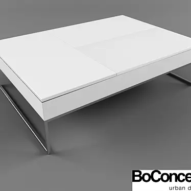 Functional White Coffee Table with Storage 3D model image 1 