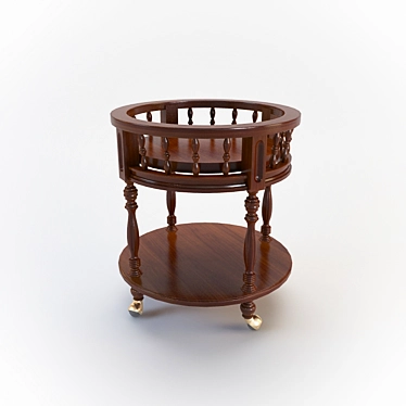 Classic Wooden Flower Table 3D model image 1 