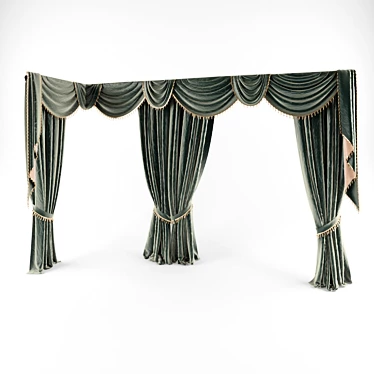 Classic Window Curtain 3D model image 1 