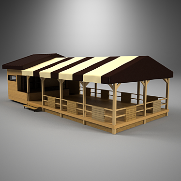 Sunny Terrace: The Perfect Summer Café 3D model image 1 