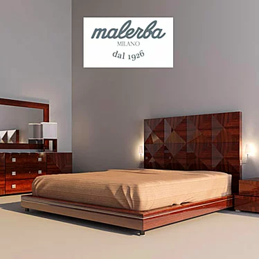 Italian Malerba Bedroom Set 3D model image 1 