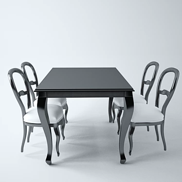 Timeless Dining Set 3D model image 1 